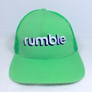 Rumble Logo SnapBack Hat Neon Green